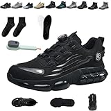 Zapatos de seguridad para hombre S3, Safety & All-Day Comfort Sporty Safety Shoes with Steel Toe Caps, Autobloqueantes, Non-Slip, Breathable and with Air Cushion for Optimal Protection Unisex, a, 40