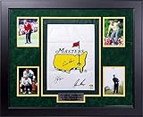 Arnold Palmer, Jack Nicklaus and Gary Player Autographed Framed Masters Flag Beckett