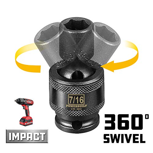 Powerbuilt 3/8" Drive 6 Pt. Sae Universal Impact Socket 7/16" - 647217 #TOP2