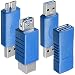 AFUNTA 4 Kinds of USB 3.0 Adapters, USB 3.0 Type-A Female to Female and Male to Male, Type A Female to B Female, Micro-B Male to TypeA Male, High Convert Speed Extension Coupler Connector