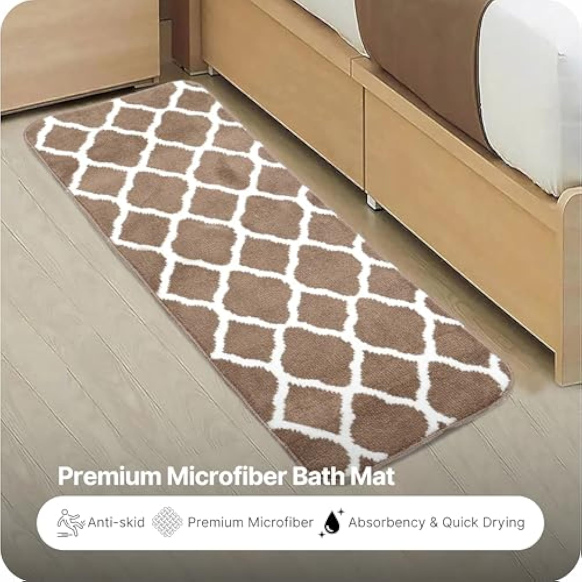 Microfiber Multipurpose Bedside Runner with Anti Skid Backing
