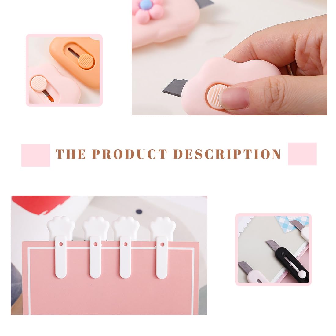 Couteau de papeterie mini coupe-papier portable, Box Cutter standard, Ouvre-lettre, couteaux utilitaires 6 PCS