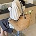 WGFOIP Straw Woven Beach Bag, Large Capacity Fashionable Shoulder Bag Top Handle Purse for Summer Travel Shopping