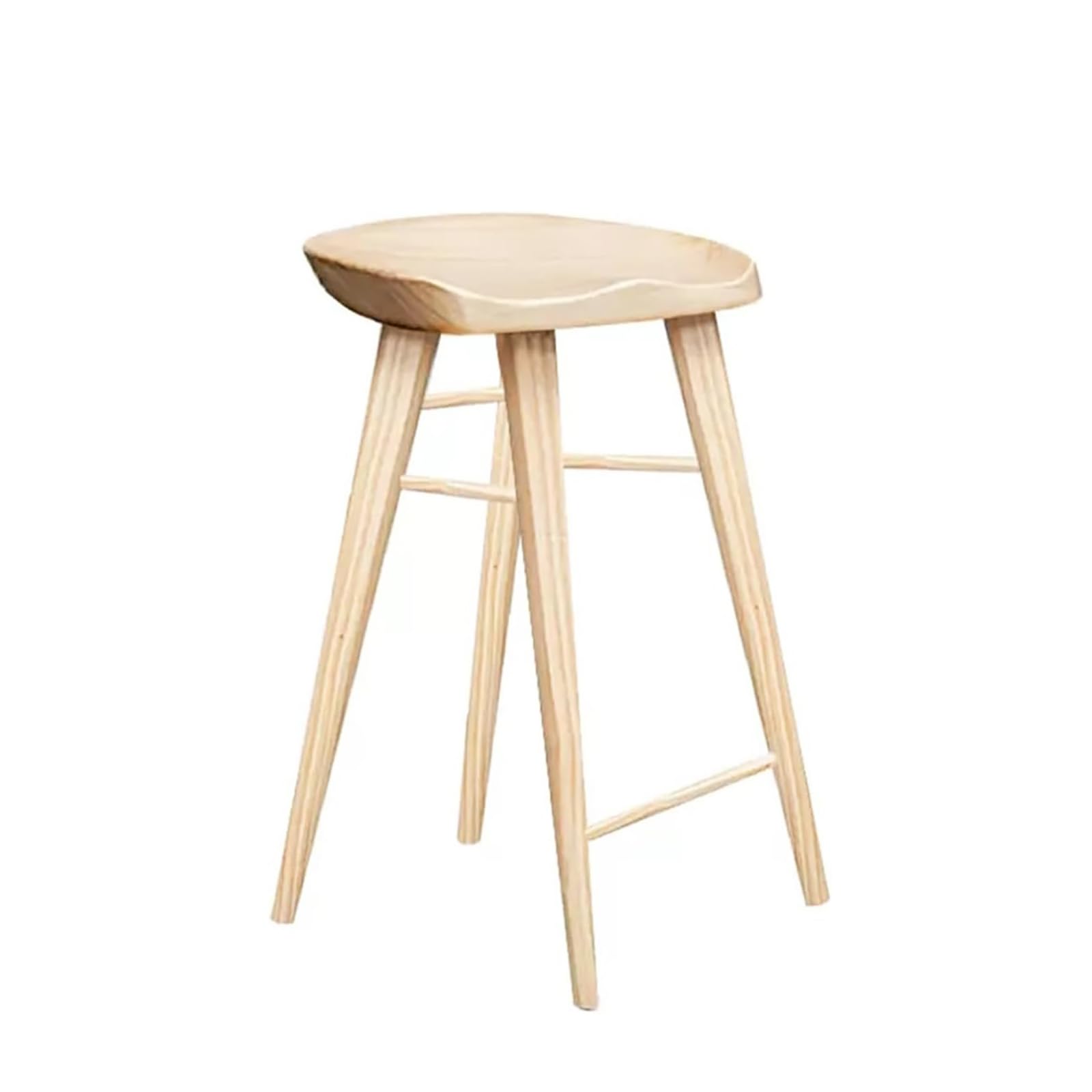 STUIJKVSZ Solid Wood Bar Farmhouse Backless Bartsools,Counter Height s with Wood Top,Footrest,Contemporary Bar Chair for Kitchen Counter Island Pub(Natural Seat Height 21.6", 1 Pc)