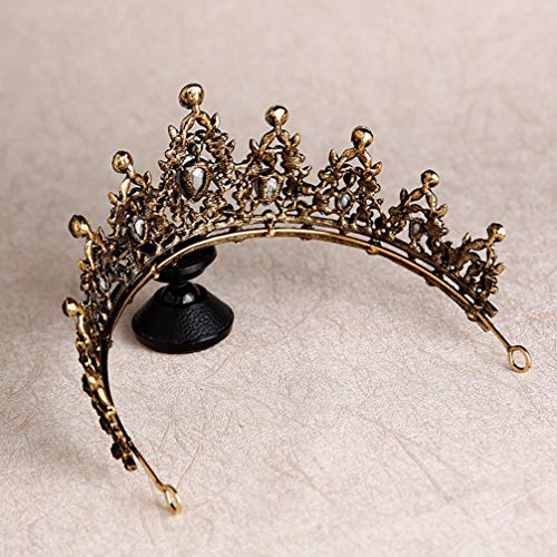Tiara preta vintage Lurrose e coroa tiara com strass princesa tiara coroas clássicas rainha casament