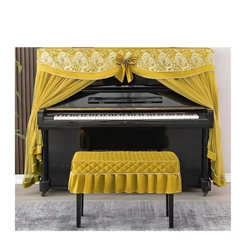 Housse de protection anti-poussière for piano, nœud décoratif en dentelle brodée, gaze fine, double ouverture, housse, coussin siège for...