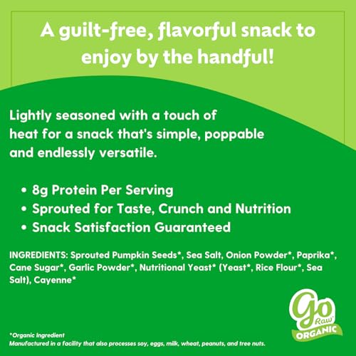 Image of Go Raw Organic Sprouted Pumpkin Seeds - Savory Seasoned Salted Pepita Snack
