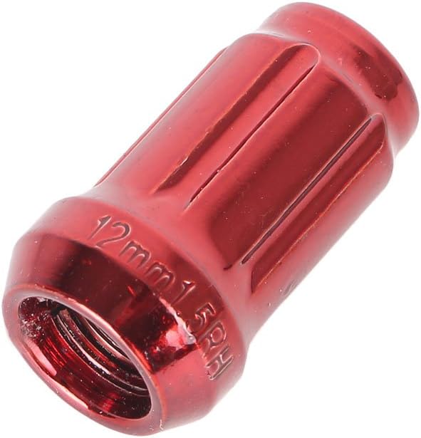 Mallofusa 20pcs Red 12x1.5 6-Spline Close End Lug Nuts W/ 2 Keys
