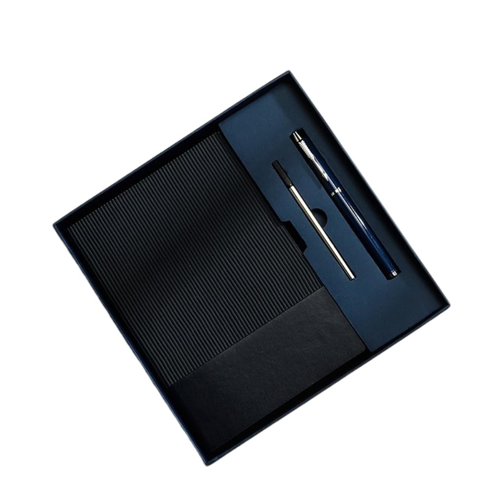 Taccuino A5 con penna, 210 x 150 mm, diario con 200 pagine per scrivere, notebook per appunti, pianificazione, tudium, schizzi e progetti scolastici, familiari e amici, blu