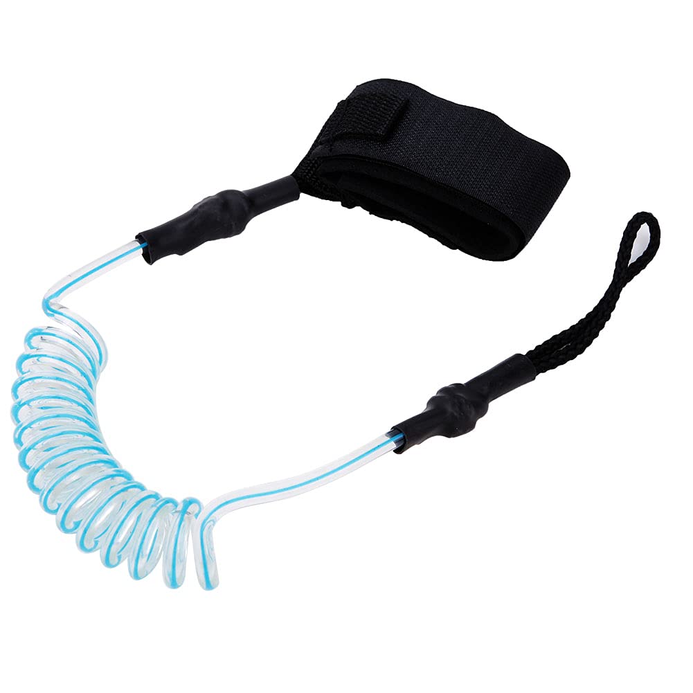 ZIZEV Surfboard Foot Rope, Ankle Foot Rope, Surfboard Leash, Outdoor Use Surfboard for Paddle Board (Transparent Blue core)