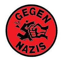 Gegen Nazis - Aufn&auml;her, Farbe: Rot/Schwarz