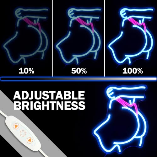 Image of Cheunyar Lady Back Neon Sign for Wall Decor Dimmable Lady Neon Light for Man Cave Butt Shaped Sexy Led Signs for Bedroom Neon Woman Sign Girl Led Bar Signs for Home Bar Bedroom Club Party Decor