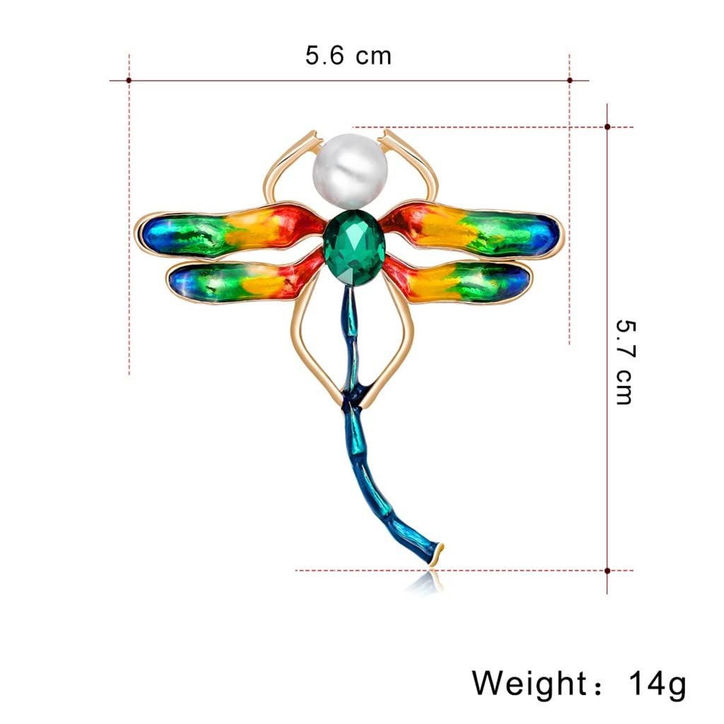 Europäische und amerikanische bemalte Libellen-Corsage-Pin-Legierung mit Diamant-Tropföl-Brosche, Kleidungszubehör-Pins