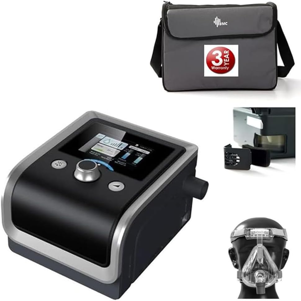 BMC Y-25T GII BPAP Bilevel CPAP Therapy S T S/T Avaps with Target Tidal Volume Apnea COPD Machine without Humidifier with F2 Mask (Medium Size) & Tube (3 YEARS WARRANTY)