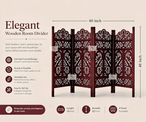 Image of Partition for Living Room,Divider,Partition Wall Divider Screen Separator, Wall Panel Divider for Hall | Bedroom |Office | Puja Room | Restaurant S Design (4 Feet 4 Panel)
