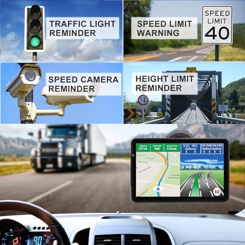 Aonerex 2024 Newest Gps Navigation For Car Truck Navigator 2024 Us Maps 7 Inch Touch Screen Vehicle Gps Commercial Trucker Satellite Navigation Voice Speeding Warning thumb #2