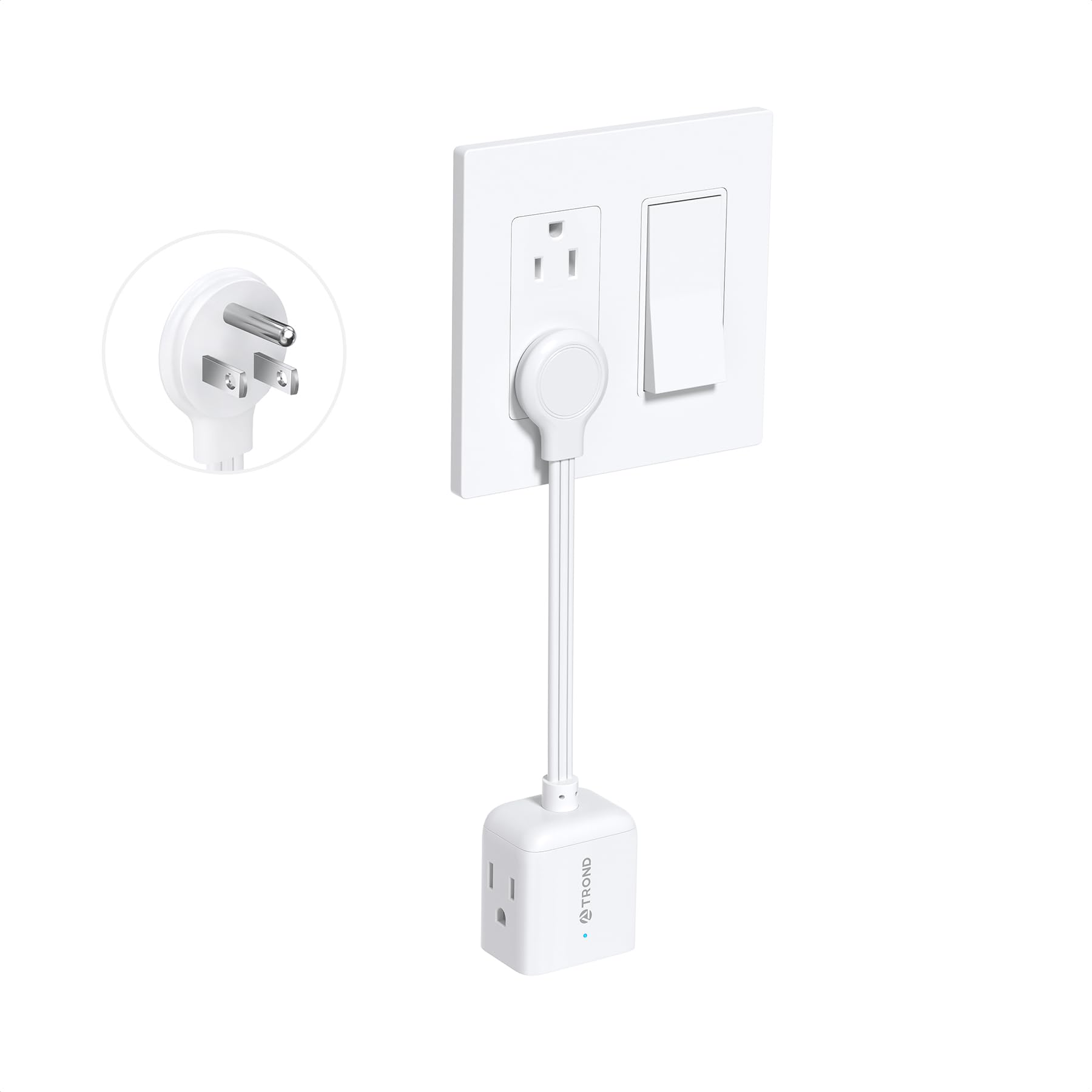 TROND Flat Outlet Extender with 6 Inch Cord for Upside Down Socket ...
