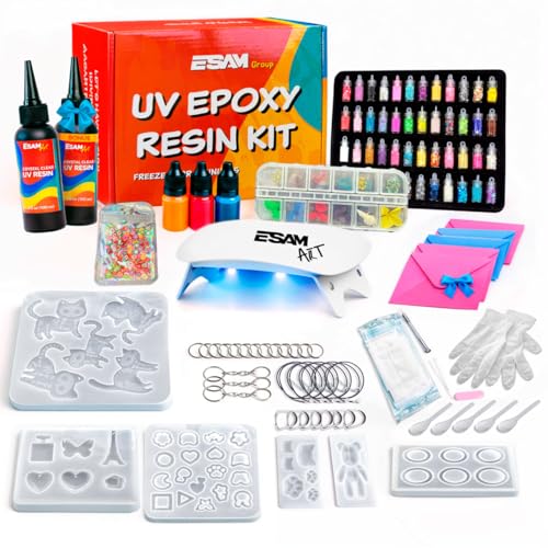 ESAM Group 300 Piece UV Resin Jewelry Making Kit...