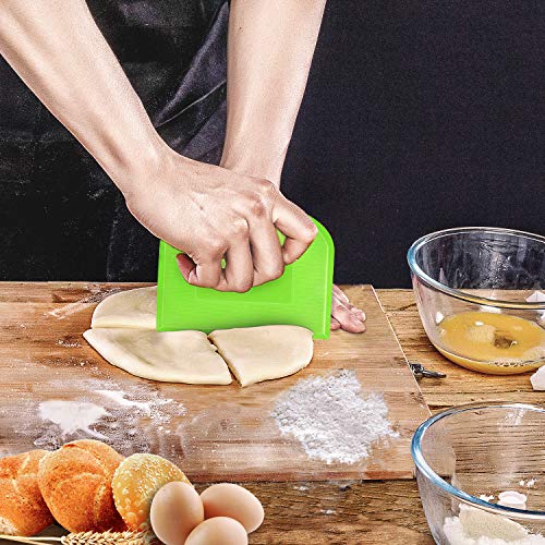 Plastic Baking Scraper Dough Scraper Chopping Board Scraper Bowl Scraper Kitchen Backing Small Tool 2 Piece Set Green and White
