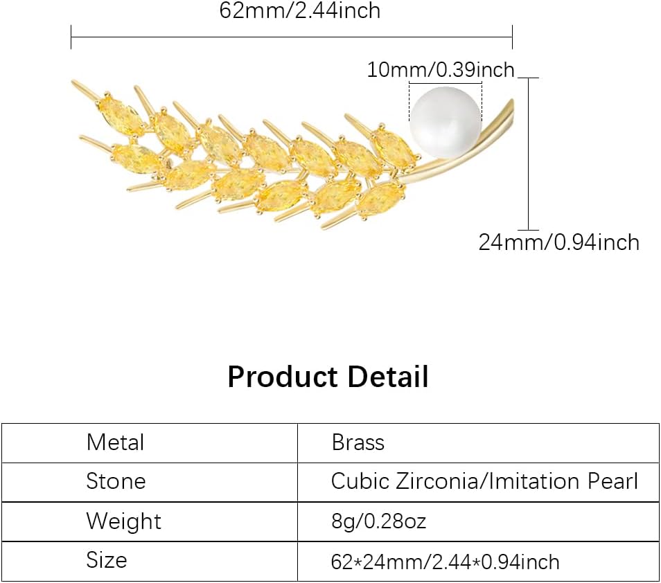 Brooches for Women, Cubic Zirconias Brooch Pins Elegant Fashionable Bouquet Pins Broach Jewelry for Wedding Party Birthday Banquet