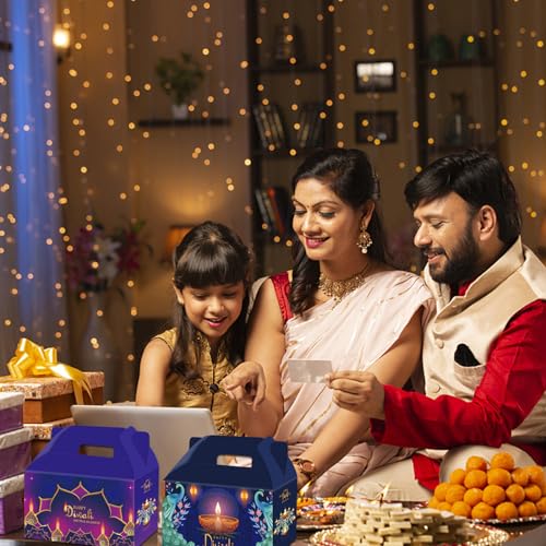 ANYMONYPF-16-Pcs-Happy-Diwali-Treat-Boxes-Party-Favors-Diwali-Gift-Boxes-Indian-Deepavali-Festival-of-Lights-Goodie-Gable-Boxes-Decoration-for-Diwali-Party-Supplies