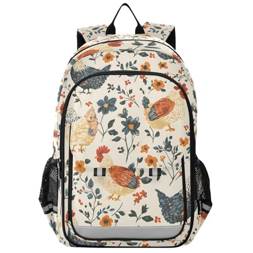 Sac à dos ordinateur enfants fleurs sauvages avec dos rembourré