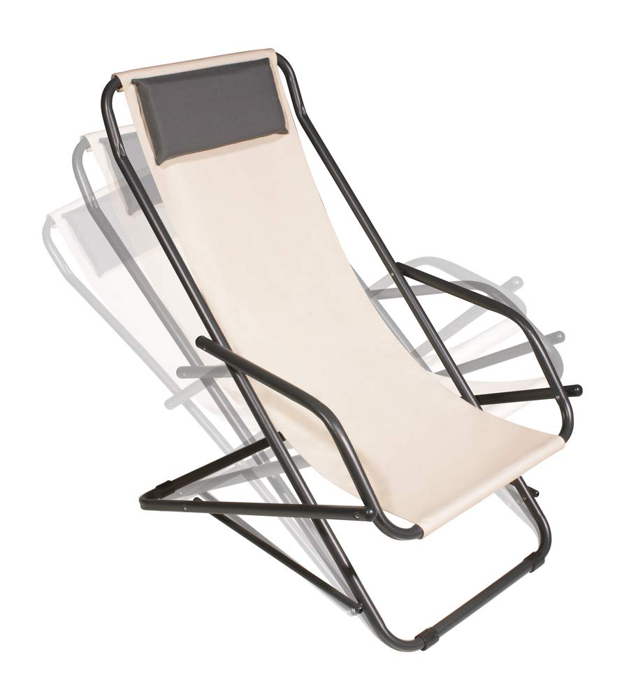 VERDELOOK Formentera Poltrona Sedia a Dondolo 90x60x73 cm Ecru Made in Italy