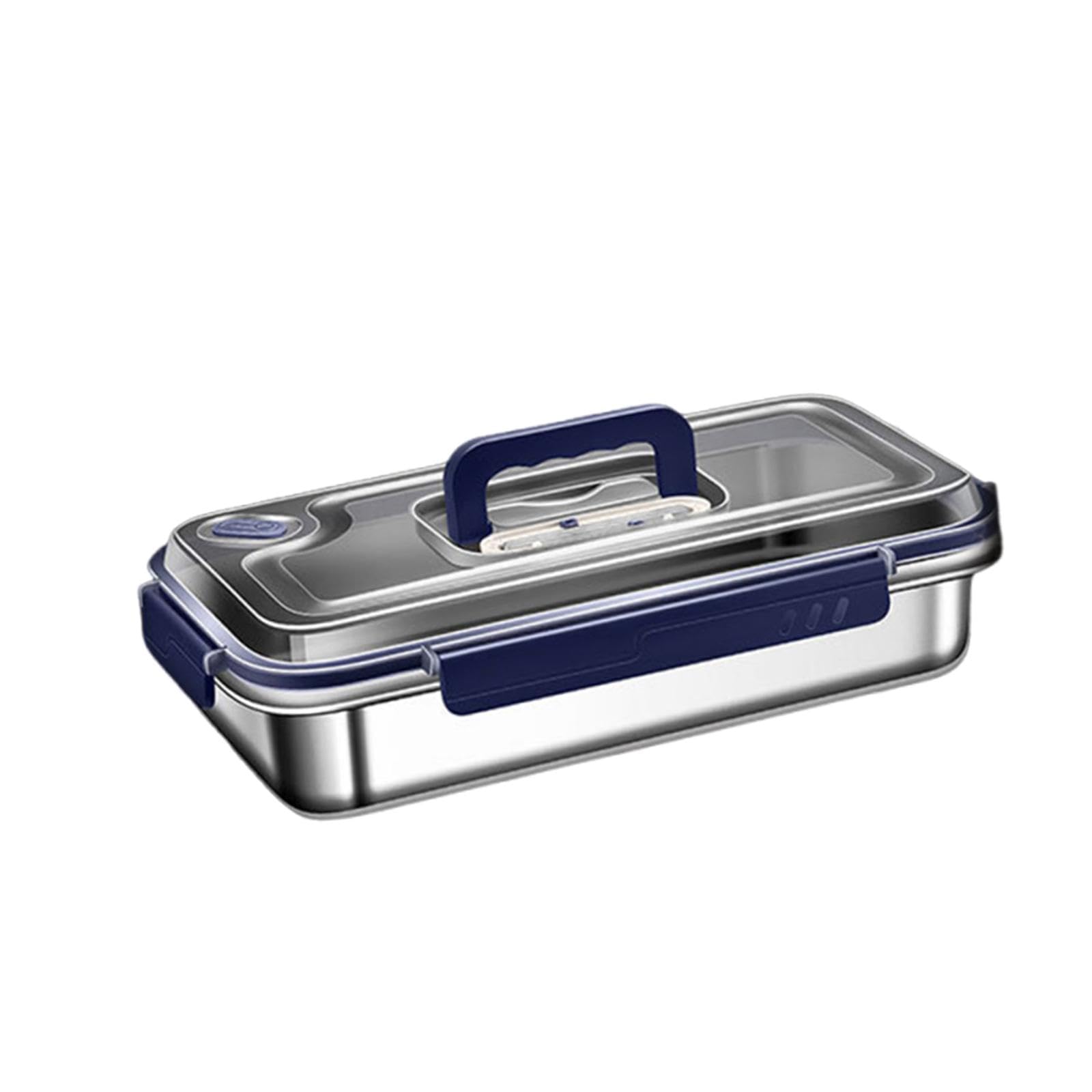 Lonchera Caja de Almuerzo Recipiente Hermético Acero Inoxidable de Gran Capacidad Apilable Portátil para Picnic Oficina Camping Escuela Viaje, 2400 Ml