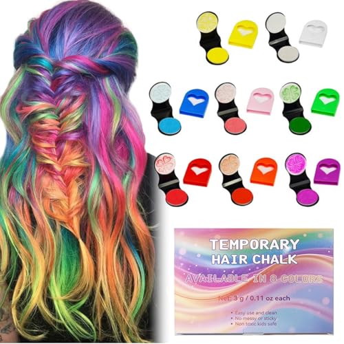 QOCUILC 8 Piezas spray pelo color, Tinte pelo lavable niños para Mujeres Niños Bodas Maquillaje Carnaval Peinado