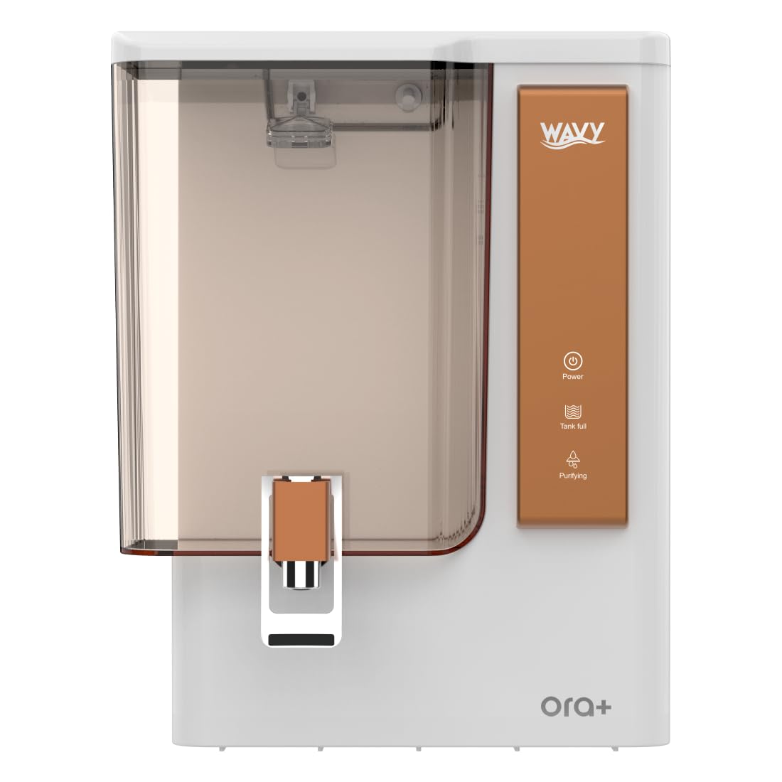 Wavy® Ora+, White and Copper, RO+UV+Zinc Alkaline Water Purifier with MTDS Control – Multi-Stage Filtration for Optimal Purity, Perfect for Home, Kitchen, Office, Includes Free Pre-Filter Kit