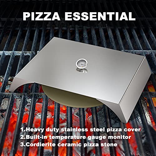 Skyflame Universal Stainless Steel Pizza Oven Kit with Stone for Most Gas Grills and Pellet Grill Conversion Kit, 22x15 Inches Skyflame Universal Stainless Steel Pizza Oven Kit with Stone for Most Gas Grills and Pellet Grill Conversion Kit, 22x15 Inches