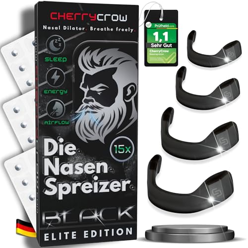 Die Nasenspreizer | (15 Stück) Magnetische Nasenpflaster - Black