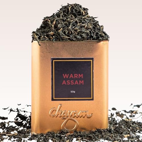 Image of CHAYAM Warm Assam - 50g Loose Tea in Tin | Strong Whole Leaf Orthodox Tea from Assam | Bold & Malty Flavour | Premium Indian Black Tea Rich in Antioxidants