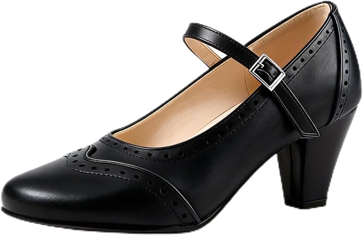 Women's Retro Wingtip Oxfords - Vintage Two Tone Design