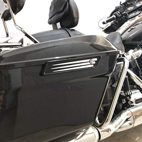 Cubiertas de bisagra de maleta para Harley con borde de aluminio para Road King FLHR, Street Glide FLHX, Road Glide FLTRX, Electra Ultra Classic FLHTCU 2014-2019 miniatura 4