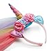 Electric Unicorns Unicorn Headband With Tulle Mane and Flowers For Adults and Girls (Rainbow Headband)