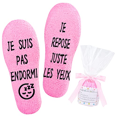 Belloxis Cadeau Femme Cadeau Noel Cadeau Maman Cadeau Mamie Amie Cadeau Rigolo Drole Cadeau Anniversaire Femme, Chaussettes Femme Rigolotes Chaussette Antidérapantes Humour Cover