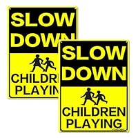 SLOW DOWN 子供とペットの標識 約40cm x 30cm SLOW DOWN 子供とペットの標識 約40cm x 30cm SLOW DOWN 子供と
