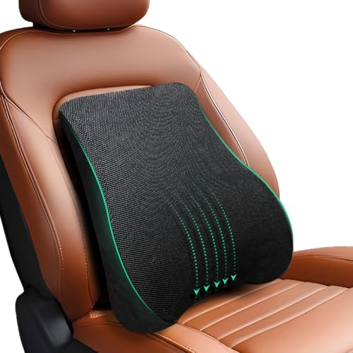 Image of Trajectory Backrest Pillow with ADVANCEDX Memory Foam & GRIDMATRIX Fabric for Superior Back Pain Relief, Posture Support, and All-Day Comfort - Ideal for Men & Women (Black)