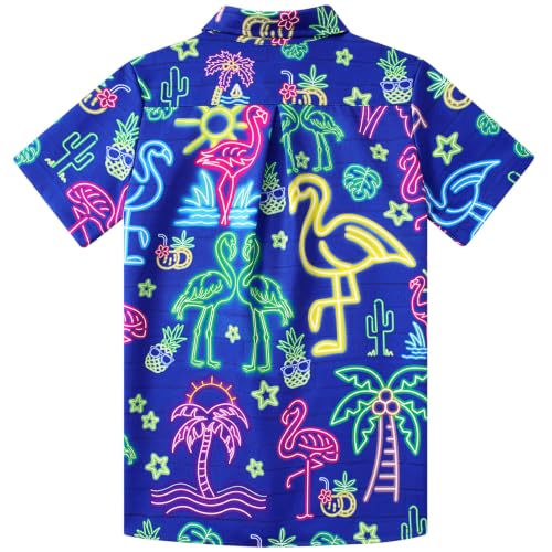 Image of uideazone Boys Novelty Print Short Sleeve Button Down Hawaiian Shirt 5-14Y