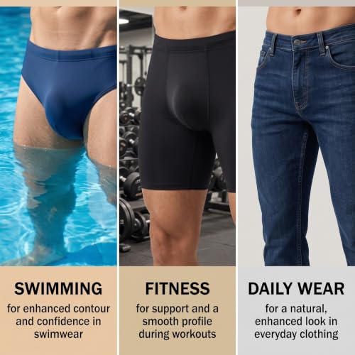 LAPQOS Slips de bain homme,Coussinets absorbants en éponge avec pochette 3D pour sous-vêtements (lot de 3) – vue 3