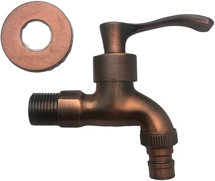 Decorative Outdoor Garden Faucet Brass Water Hose Tap Wall Mounted, Antique Brass Outdoor Garden Faucet Decorative Water Hose Single Cold Tapred Bronze