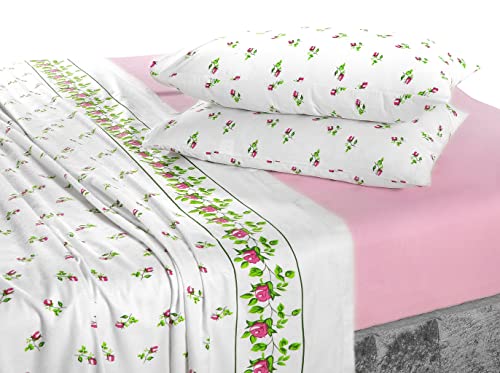 Kampala Hill 100% Brushed Cotton Flannelette Sheet Set - Fitted Sheet, Flat Sheet, Pillow Cases Pink King - Image 3