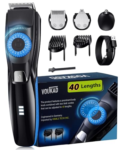 40 Precisions Electric Beard Trimmer for Men, Mens Grooming Trimmer for Beard, Mustache, Face, Body and Ear Hair, Multi-Series Clipper, Waterproof, USB C Charging, Soft Pouch - Upgraded Version