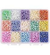 PandaHall Elite Lot De 1 680 Perles En Verre Galvanisé à Facettes Pour Fabrication De Bracelets Et Bijoux 24 Couleurs