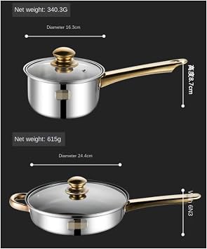 Cookware Set 6 Piece Cookware Set Frying Pan Milk Pan Soup Pot Saucepan Kettle Stainless Steel Kitchen Cooking Pot Set Cooking Pots Sets
