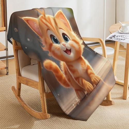Couverture chat mignon lit canapé flannel douce chaude 150x200cm - 8