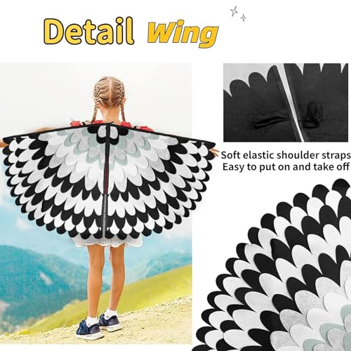 Hpbaggy Vogelflügel Kostüm,Kinder Kostüm Eule,Vogelflügel Kostüm Umhang Für Kinder Mit Filz Maske,Für Jungen Mädchen Halloween Karneval Cosplay Party.