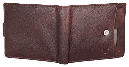 Image of WildHorn Maroon & Brown Leather Men's Wallet (699710)