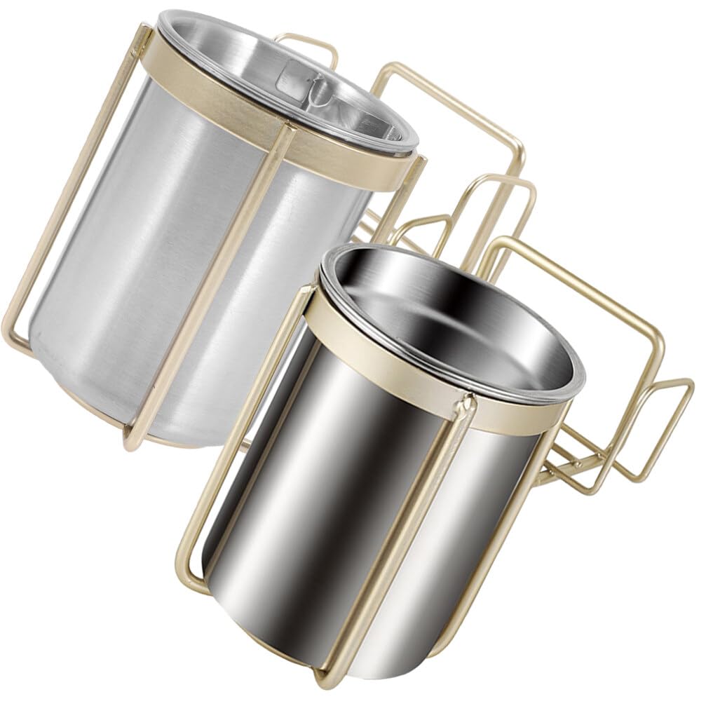 Amazon.co.jp: TOYMYTOY 2個ステンレス製壁掛け式灰皿 無孔取り付け